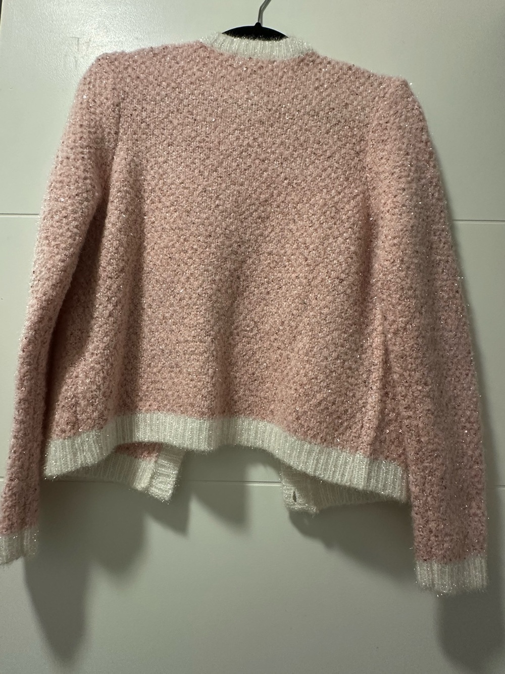 Maje morning lurex Pink and White Bouclé Knit Cardigan - Picture 6 of 6